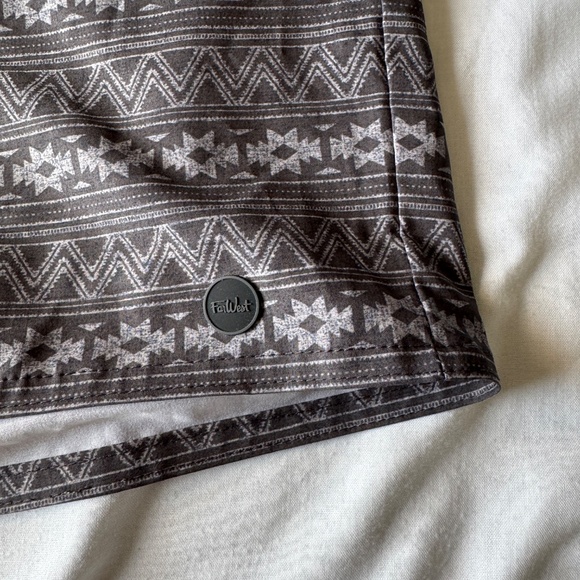 Far West Men's Aztec Swim Trunks Board Shorts Gray Size 2XL Tribal Mesh Brief - Picture 3 of 15